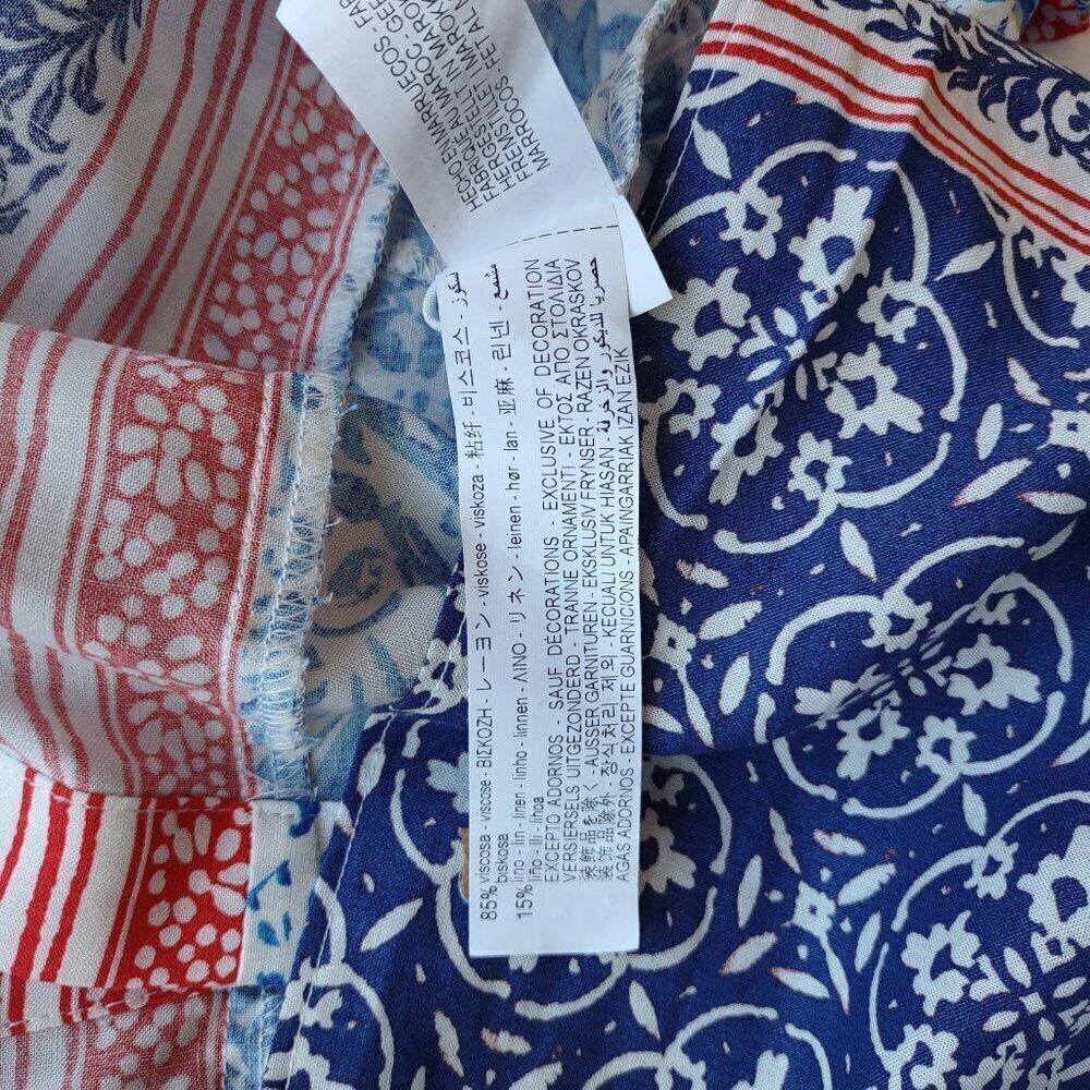 ZARA Paisley Floral Linen Maxi Dress Euro Summer Boho Beach Resort Size Small - Picture 12 of 13